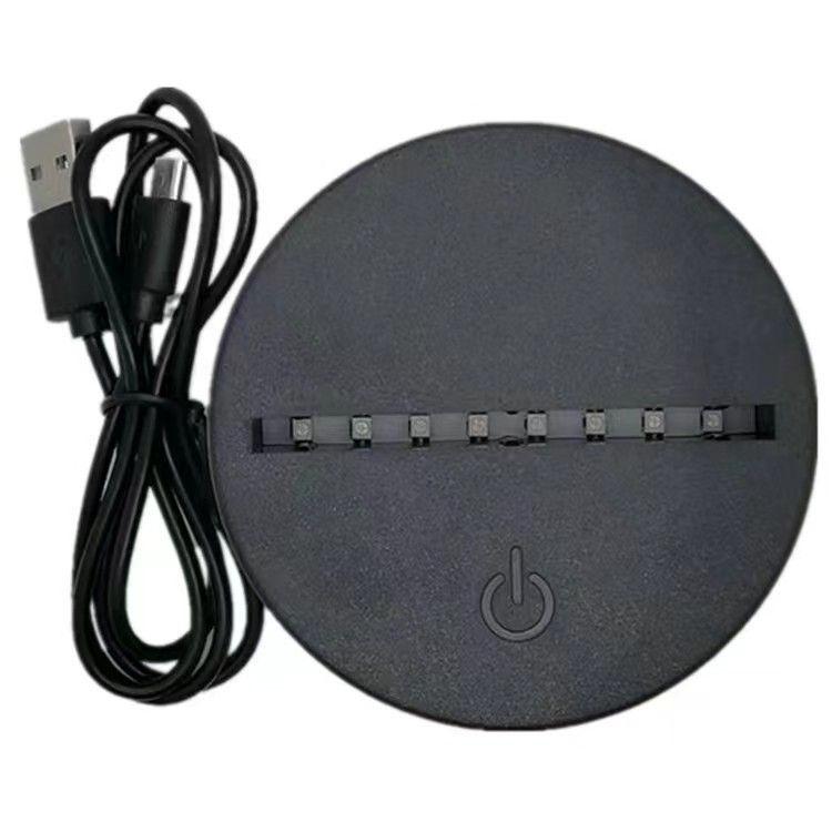 3D Night Light Base with USB & Battery Options