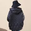 Dámský Oversized Zimní Kabát s Kapucí a Kachním Peřím Středně Silný Teplá Zimní Bunda Volný Střih Ležérní Chic Styl