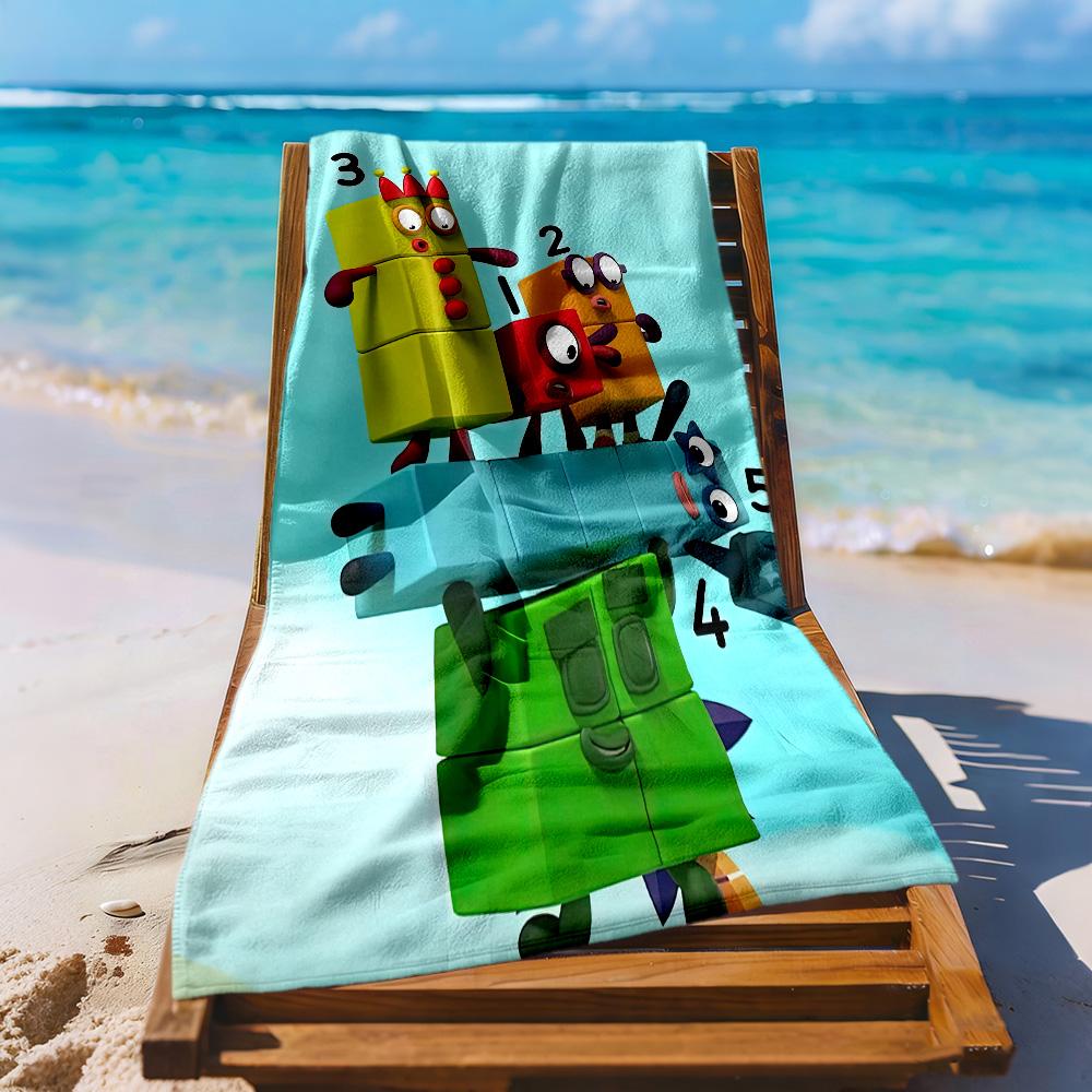 Numberblocks Beach Towel Super Soft Microfiber Quickdry Fabric Comfortable Lightweight Suitable For Swimming Gym Camping Yoga Vacation