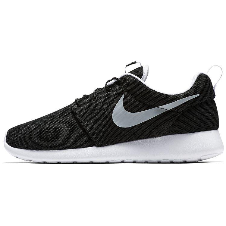 Nike Roshe One Comfortable Sports Fabric Shock Absorption Non-Slip Wear-Resistant Breathable Low-Top Running Shoes Men Sneaker Black Silver 718552-012