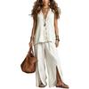 Popular 2026 summer cross-border new foreign trade women's clothing sleeveless trousers shirt loose pants two-piece set