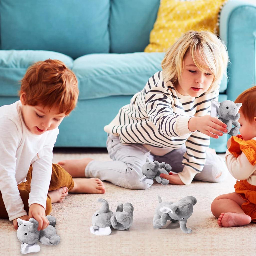 Jenaai 12 Pcs Mini Elephant Stuffed Animals 4 Inches Small Cute Soft Forest Plush Elephant Toys for Boys Girls Baby Shower Decorations Birthday Party