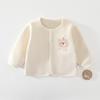 Verdickte Baby-Fleece-Strickjacke für Kleinkinder - Warmes Korallfarbenes Fleece-Oberteil für Jungen und Mädchen