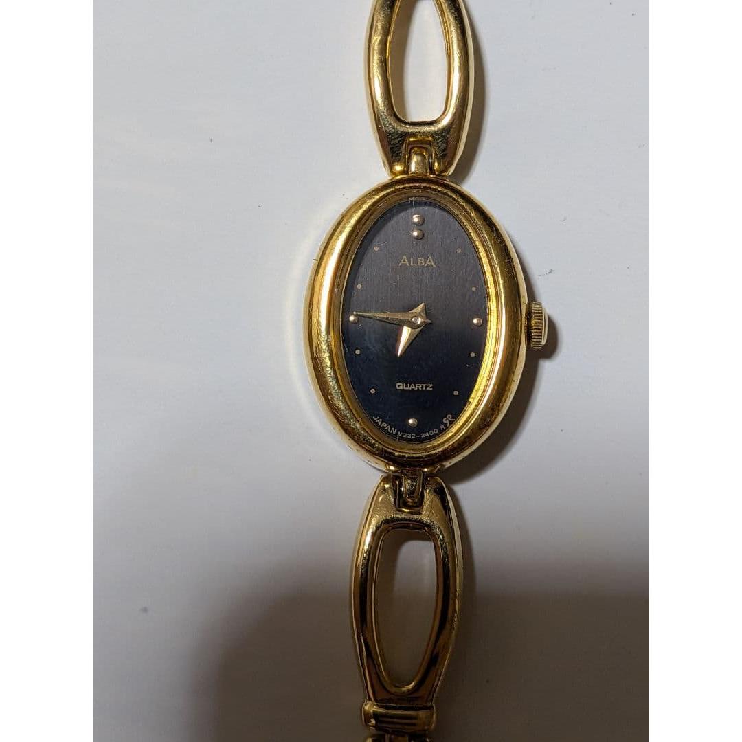 ALBA quartz watch gold dark blue