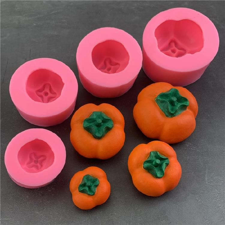 Silicone Mold Canele Shaped Candle Mold Handmade Baking Mold Cake Persimmon