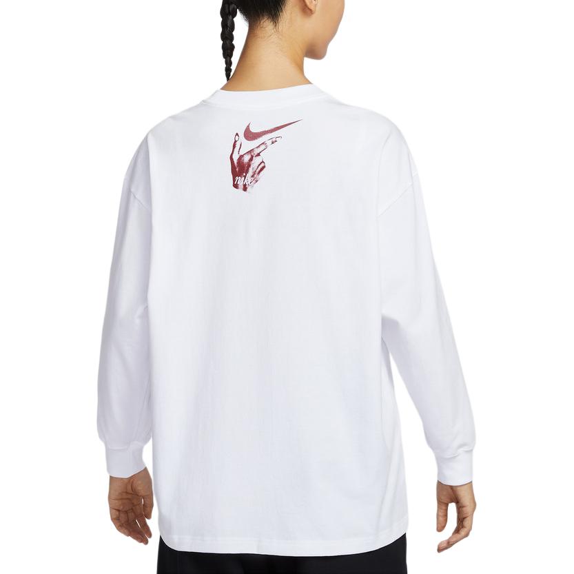 Nike As W Nsw Ls Tee Vday Os Round Neck Pullover Long Sleeve Drop Shoulder T-Shirt Women tops IH7696-100