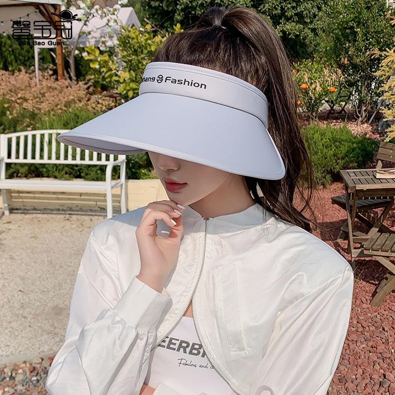 8465 Sommer-Schirmmütze mit Ventilator für Damen, Outdoor-Sonnenschutz, leere Oberseite, vielseitiger Mode-Sonnenschutz