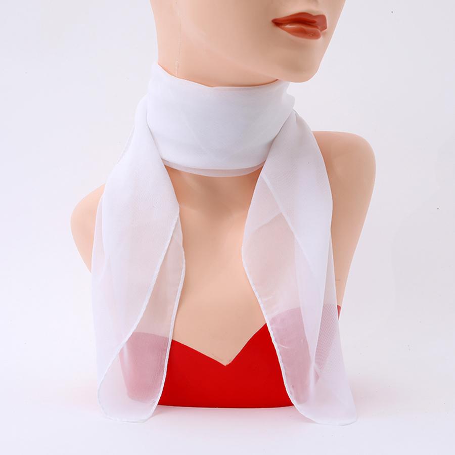 Solid Color Chiffon Small Scarf Women'S Neckerchief 65*65Cm Square Scarf Shawls Female Hair Ties Bands Shawls