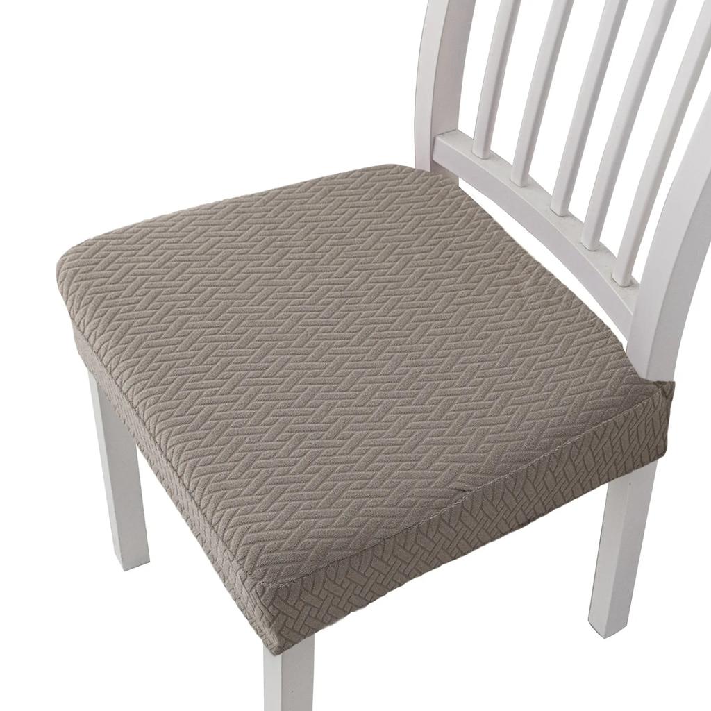 1/2/4/6pcs Elastic Solid Colors Chair Seat Covers Removable Washable Anti-dust Short Back Chair Seat Cushion For Dining Room