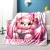 1PC Custom Name Pink Dreams: Cozy Flannel blankets Patterns Throw Blanket All-Season Soft Gift for Couch, Bed, Camping gifts