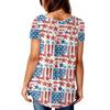 Women Tunic Tops Dressy Casual Summer Short Sleeve Shirts Loose Fit Pleated Boho Top Independence Day