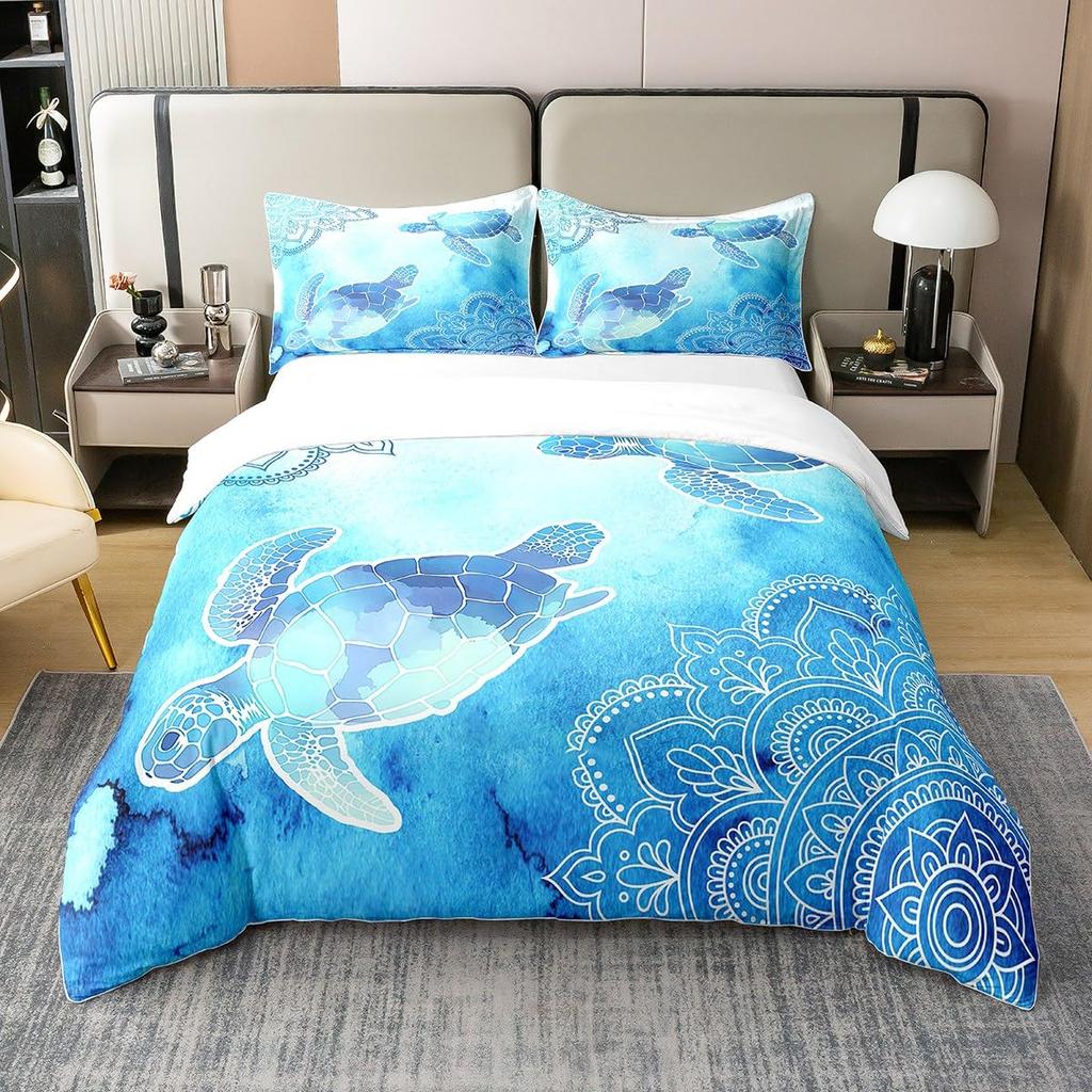 Ocean Bedding Sets Sea Theme Comforter Duvet Cover Bedroom Decor Queen King Size Quilt Covers With 2 Pillowcases For Kids Adults