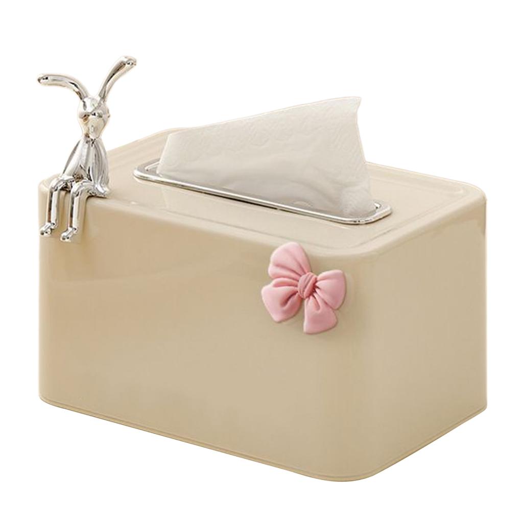 Unique Plastic Tissue Container Paper Towel Stand Tissues Dispenser with Spring Rabbit Napkin Box Cute Paper Container