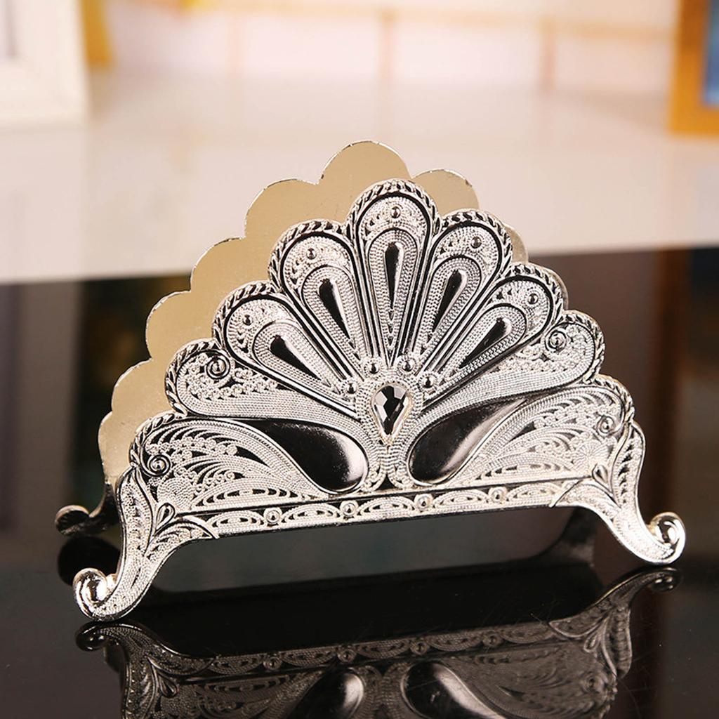 Napkin Holder Classical Metal Peacock Embossed European   Table Tissue Holder Tabletop Freestanding Tissue Dispenser