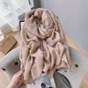 Cotton And Linen Scarf Women'S Literary And Artistic Long Solid Color Shawl Thin Versatile Neck Protection Silk Scarf Air Conditioner Outside The Room