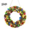 Festive Door Hanging Ornament DIY Acrylic Christmas Faux Pearl Art Kit, Lighted Wreath 3D Beaded Craft Mantelpiece Kit with LED String Light, Beginner