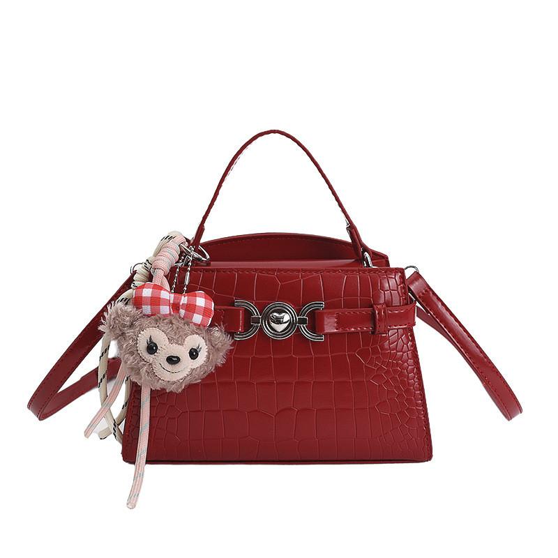 Cross Border Trend Small Faux Leather Handbag With Top Zip For Casual Daily Use