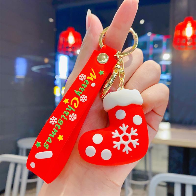 Cartoon Cute Santa Keychain Pendant Car Key Chain Schoolbag Pendant Christmas Gift