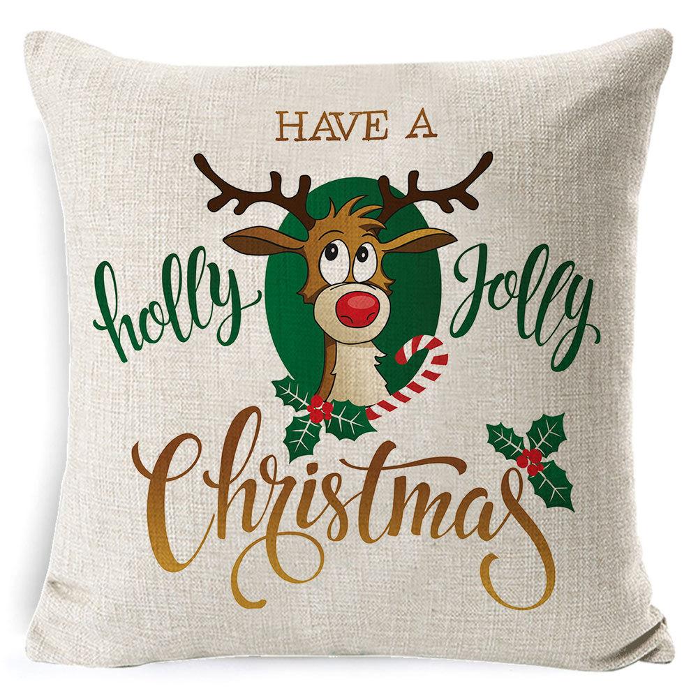 New Christmas Pillow Cover Four-piece Set Pillow Cushion Office Lumbar Backrest Decorative Backrest