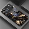 Black and gold nebula pattern phone case for glass for iphone 17 pro max for iPhone 17 16 15 14 13 12pm Pro Plus