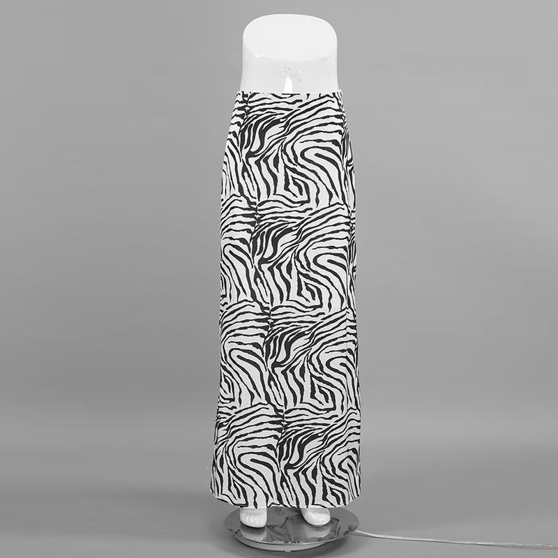 

Fashion Style Zebra Print Print Satin High Waist Skirt High Waisted Zebra Print Skirt Printed M