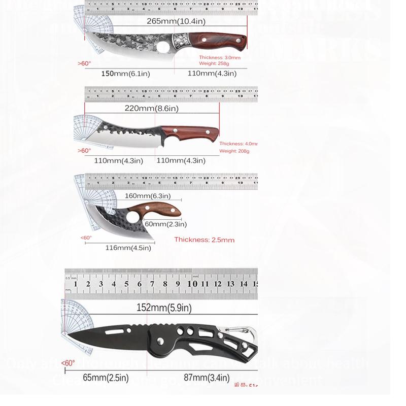 WXCOO Kitchen Knife Hand-Forged Boning Knife for Cutting Meat Fruit Barbecue Cleaver Household Cooking Accessories