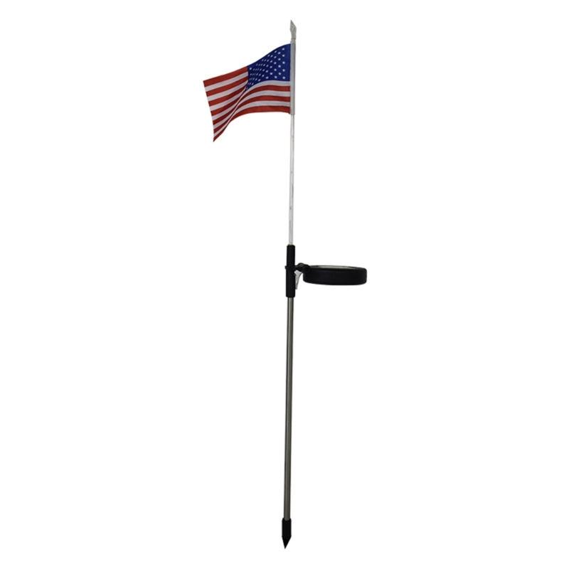 Solar American National Flag Led Light Waterproof Ornaments Crafts Ornaments for Festival Holiday New Year Garden Stake 1