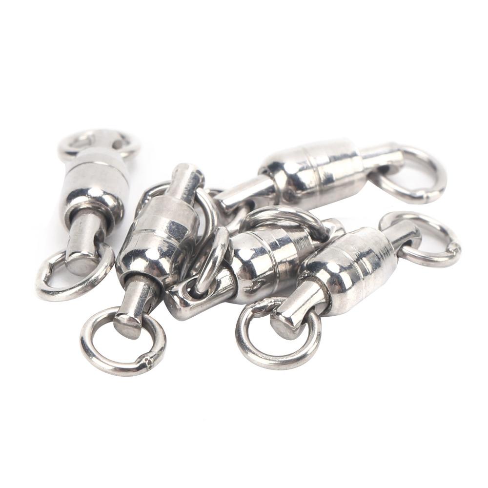 30PCS Stainless Steel Bearing Rotation Ring Dual Ball Fishing Connector Bait Connector