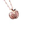 Purple Gold Shiny Apple Pendant Color Gold Fashion Plated Rose Gold Necklace