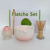 Japanese Ceramic Matcha Tool Set: Spout Bowl & Hundred-Bristle Whisk for Tea Ceremony