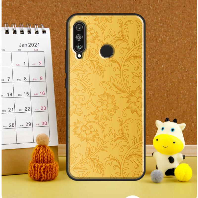 Gold Floral Pattern For Huawei Nova 9 10 SE 3i 7i 8i 11i 12i Y60 Y61 Y70 Y72 Y73 Y90 Y91 P20 P30 P40 Lite Case