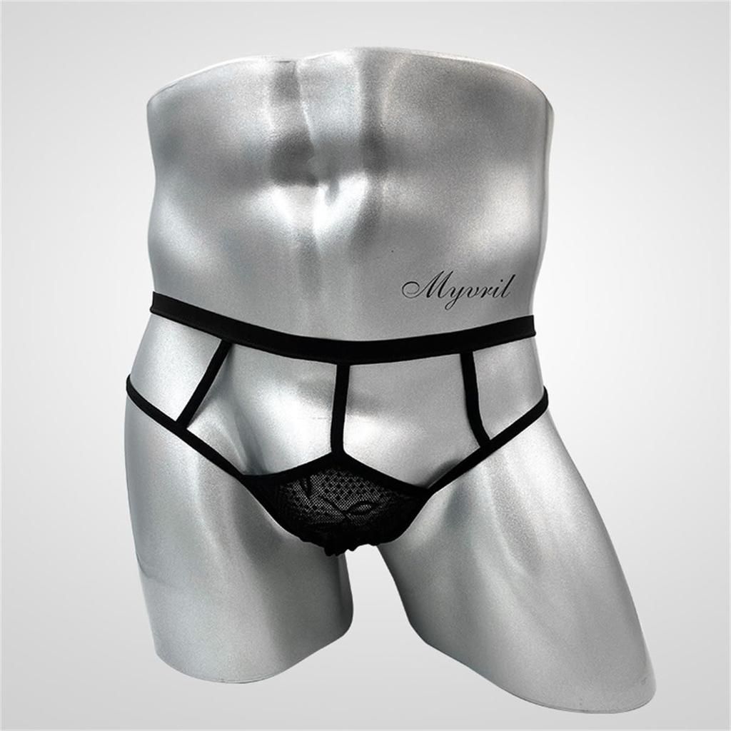 Harukita Extrem durchsichtige sexy Dessous mit floraler Spitze und Mikro- und Hoch-Bikini-Set Herren T-Back, ultradünnes Mesh, leicht, atmungsaktiv,