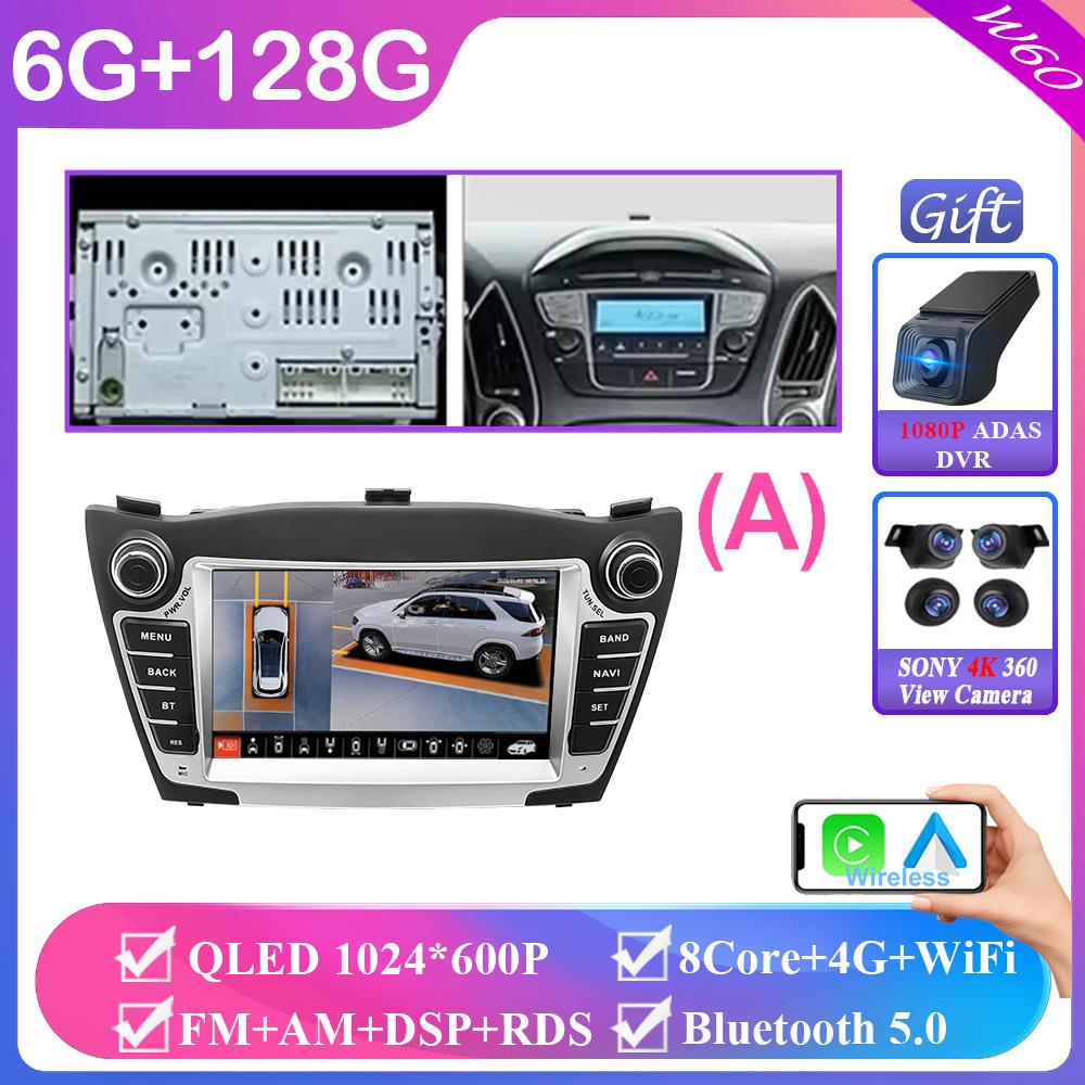 Autoradio für Hyundai Tucson 2 LM IX35 2009-2015 7 Zoll 8+256 Android Auto Carplay GPS-Navigation Multimedia-Stereoanlage Kein 2din DVD