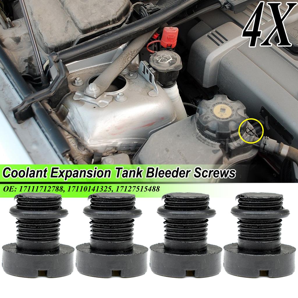 4x Car Coolant Expansion Screw Tank Bleeder Clip Radiator Hose Vent Cooling Bleeding Plug 17111712788 For BMW E36 E39 E46 M3 X5