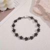Bracelet Rose Noire Rétro - Accessoires Style Hip Hop Punk Cubain Européen-Américain