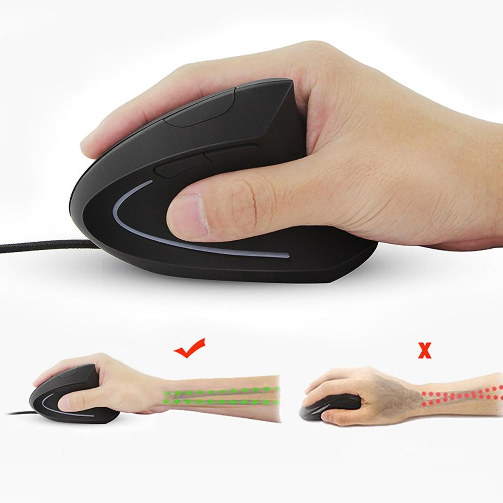 6D Ergonomic 800120020003200 DPI   Optical Vertical Gaming Mouse with LED
