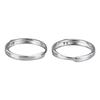 1 Pair of 925 Sterling Silver Ring Engagement Wedding Marriage Couple Rings Valentine Day Gift Adjustable Open Type