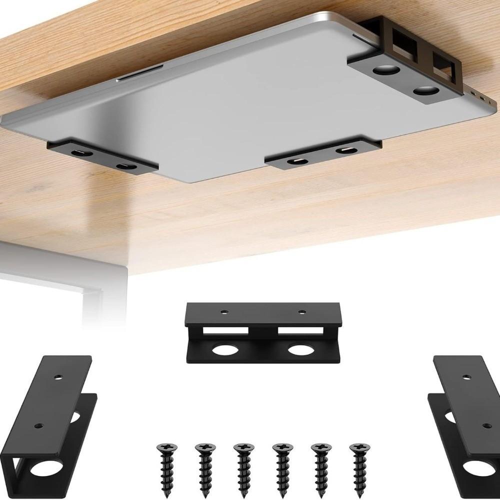 With Screw Metal Under Desk Laptop Mount Space Saving Screw Mounting Under Table Notebook Organizer Metal Frame