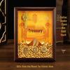 2025 Auspicious Open Wealth Photo Frame with Golden Key, Solid Wood Entrance Foyer, Zodiac Animals, Five Roads to Attract Wealth.