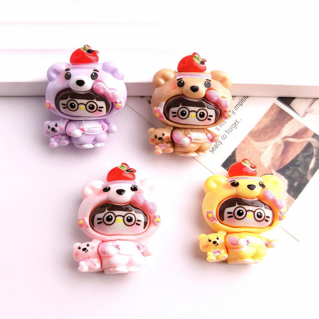 Cartoon Cat Girl DIY Resin Keychain & Magnet - Cute Kawaii Accessories