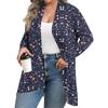 Women's Fall And Winter Fashion Casual Print Long Sleeve Mid-Length Cardigan Jacket