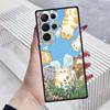Cartoon Anime Capibala Art Phone Case For Samsung Galaxy S26 S25 S24 S23 S22 S21 S20 Ultra Plus FE 5G Black Soft TPU