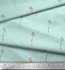 Soimoi Gray Poly Crepe Fabric Scarlet Hummer Leaves Print Fabric by the Metre 42 Inch
