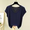 Solid Color V-Neck T-Shirts Made from Colorful for Spring And Summer