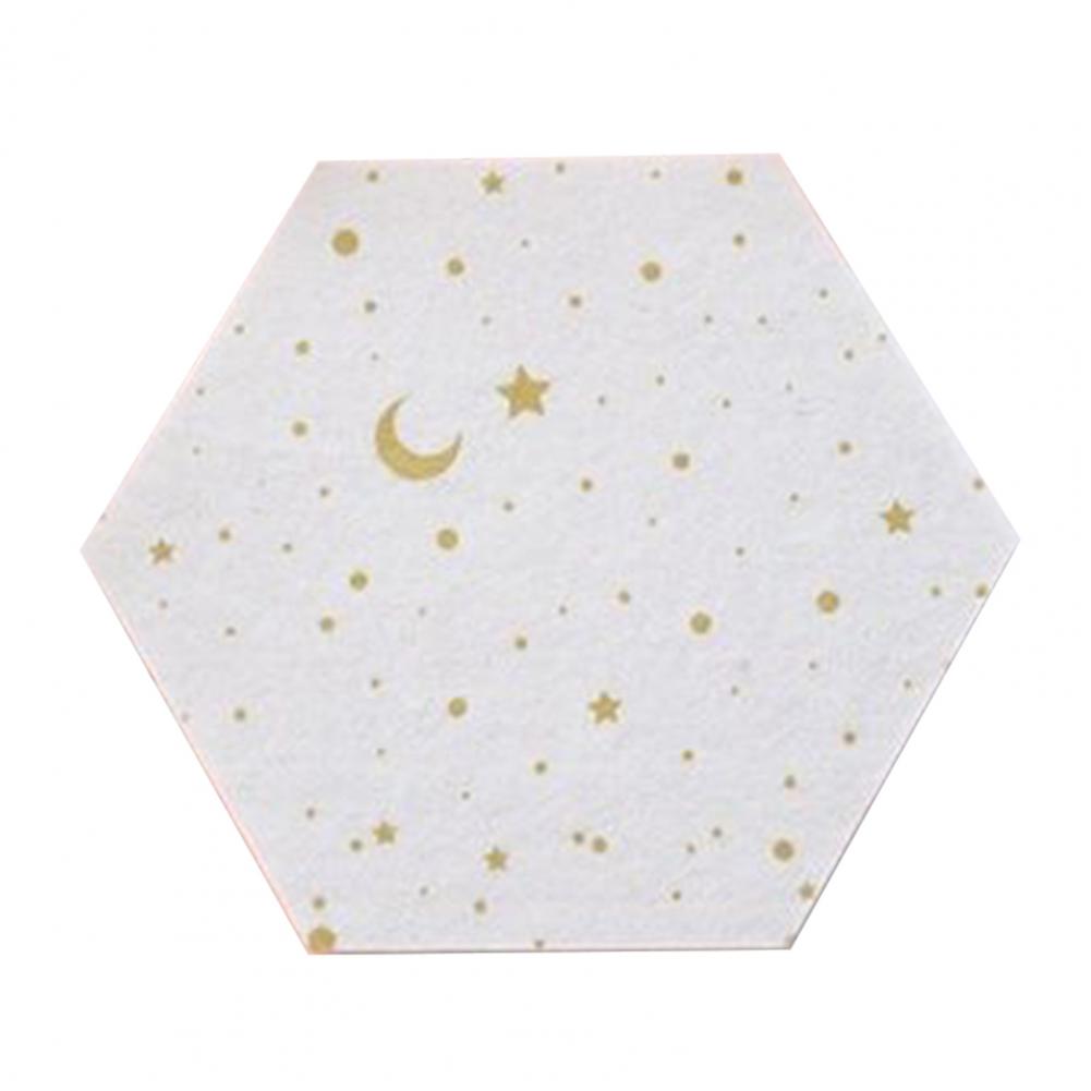 

1 Set Felt Wall Sticker Hexagon Self-adhesive Removable Message Board DIY Craft 3D Starry Night Wall Paper Decor for Bedroom білий