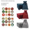Diy Christmas Advent Calendar Cloth Bag Set, 24 Pcs: Includes 24 Advent Calendar Cloth Bags, 24 Stickers With Numbers (From December 1 To December 24