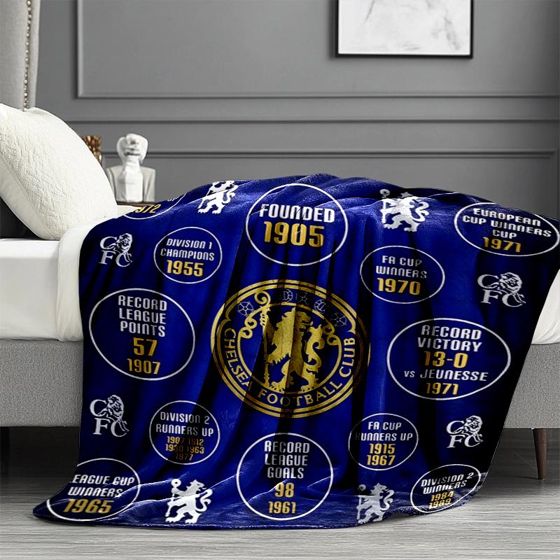 Chelsea F.C Print Blanket - Soft & Comfortable, for Bedroom, Travel, Sofa, Home Decoration - Birthday Christmas Gift for Friend