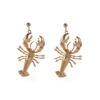 Lobster Pendant Earrings Metal Beach Ocean Vacation Style Women's Fashionable Earrings