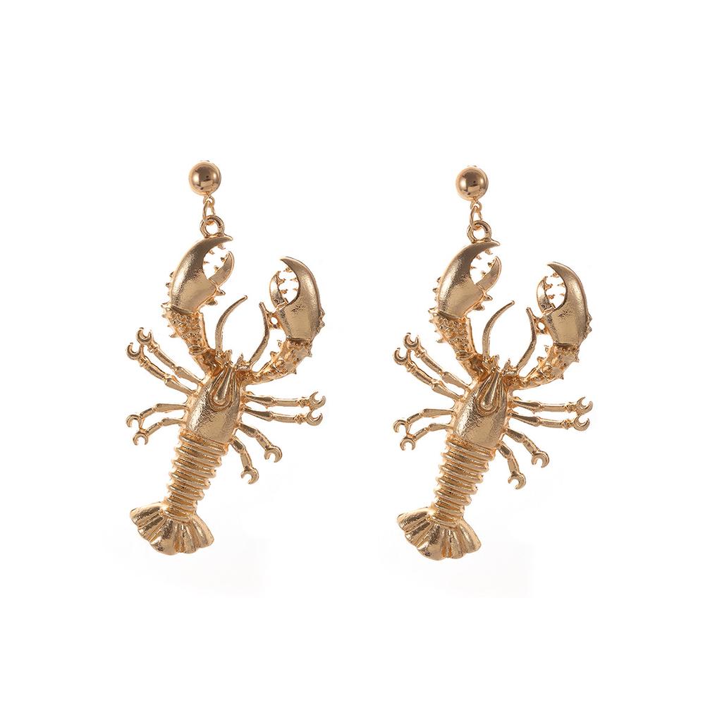 Lobster Pendant Earrings Metal Beach Ocean Vacation Style Women's Fashionable Earrings