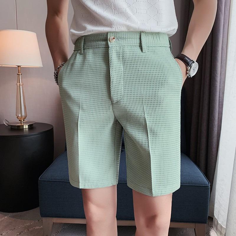 Men's Summer Waffle Ice Silk Slim Fit 5-Inch Casual Shorts